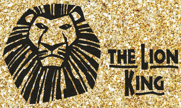 Printed branding on gold glitter