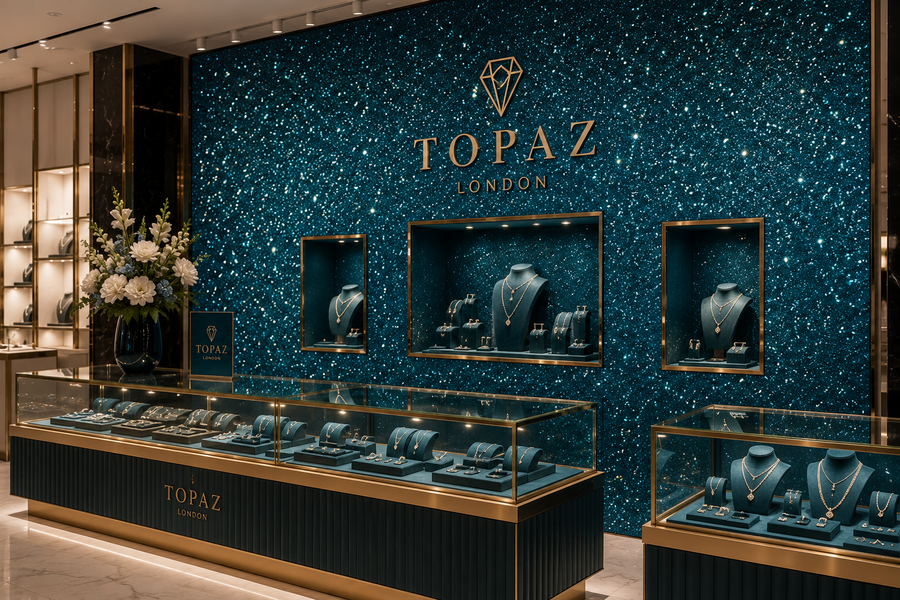 Luxury jewelry glitter display