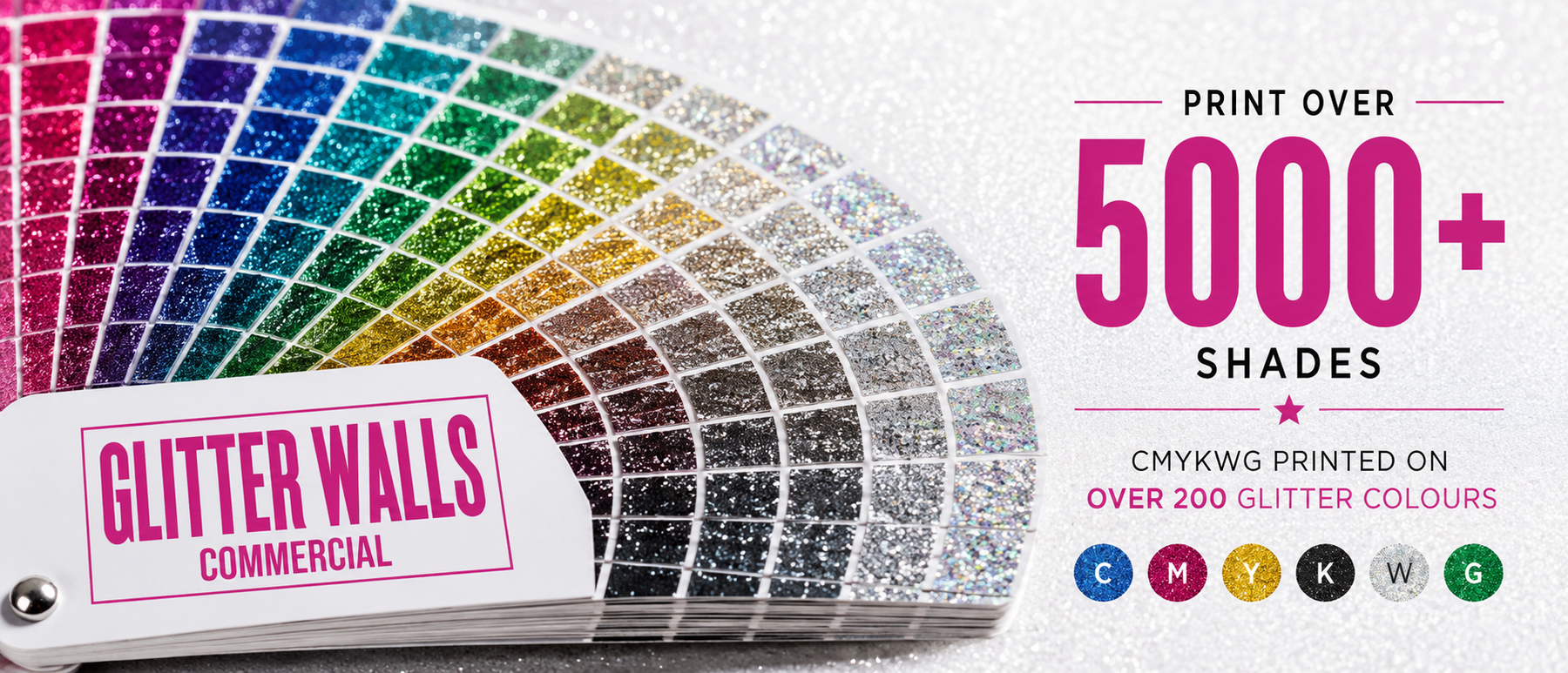 Custom printed glitter material rolls