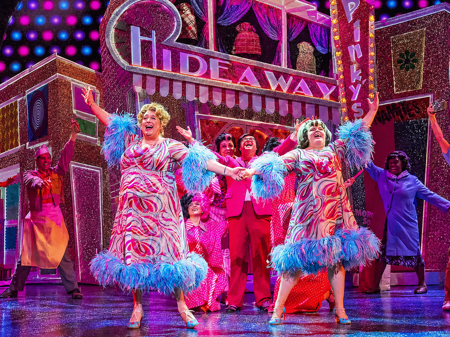 Colorful glitter theater scenery